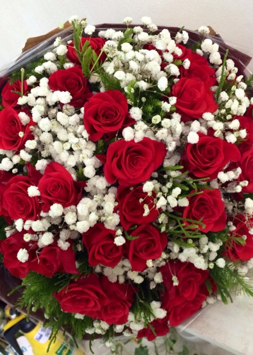 Bó hồng đỏ thắm