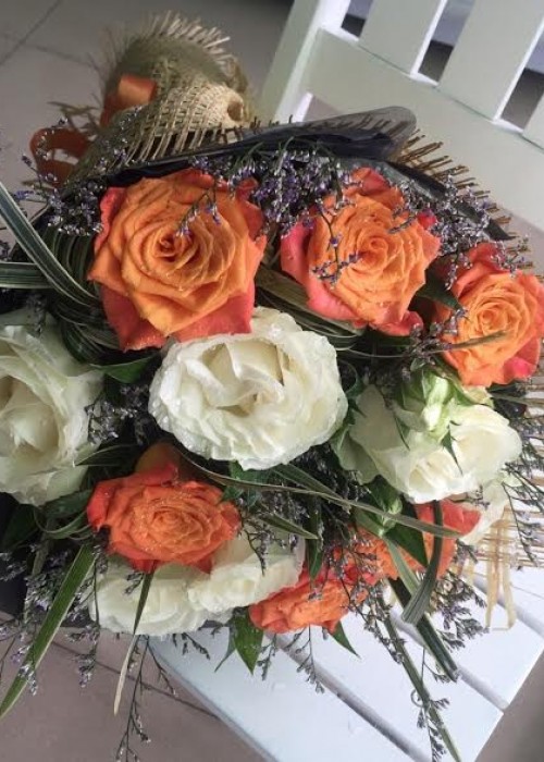 bó hoa hồng cam