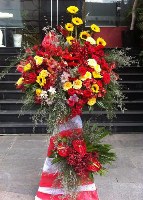 hoa chúc mừng style mộc