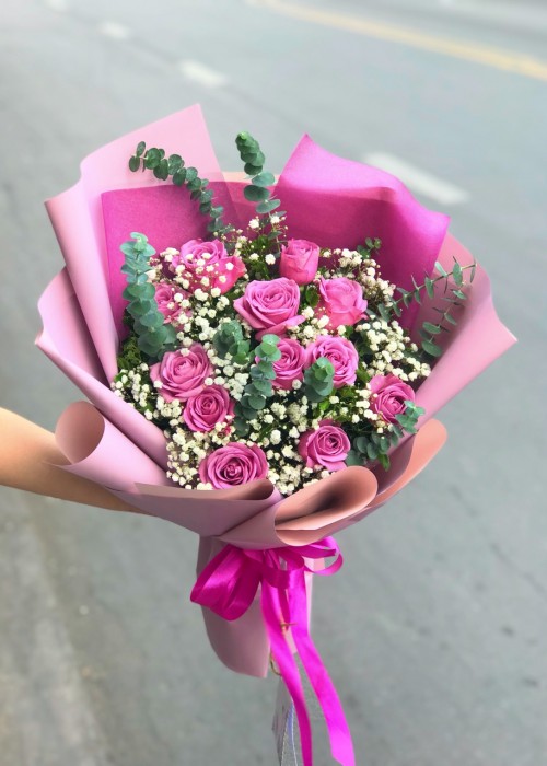 Bó Hoa Hồng Tím Mộng Mơ