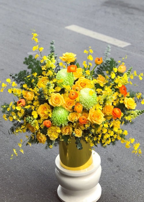 Hộp hoa hồng vàng