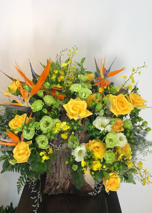 Chậu hoa style mộc