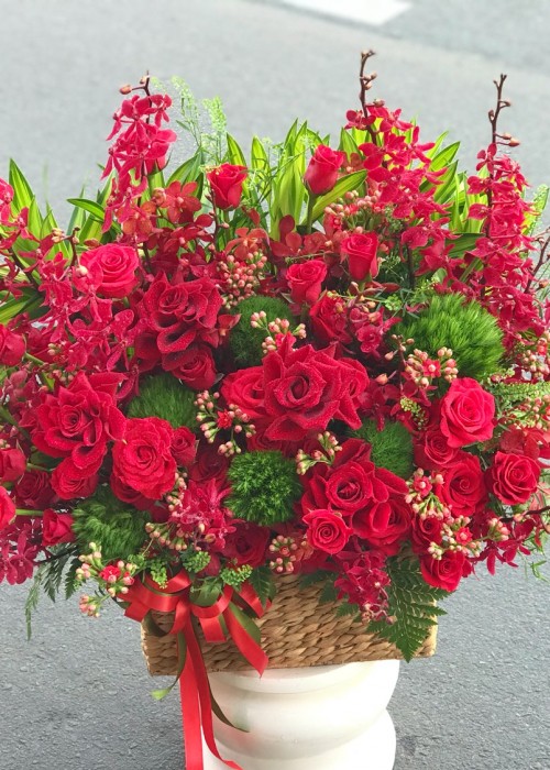 Giỏ hoa hồng nhập