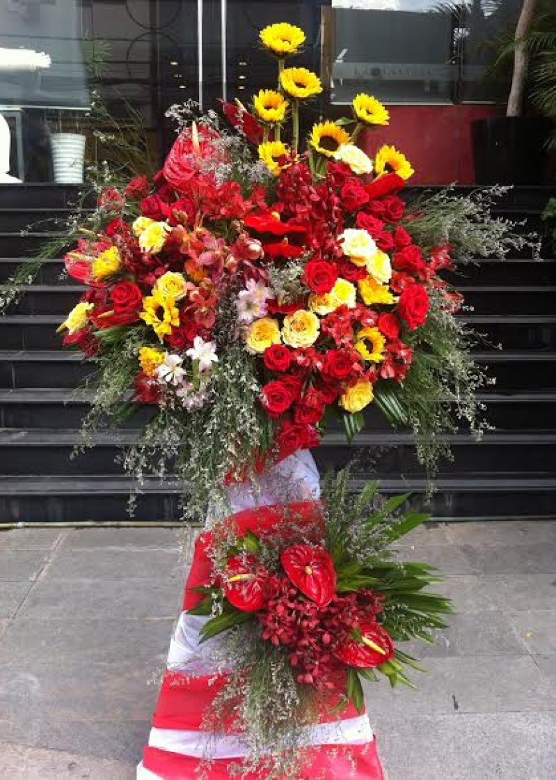 hoa chúc mừng style mộc