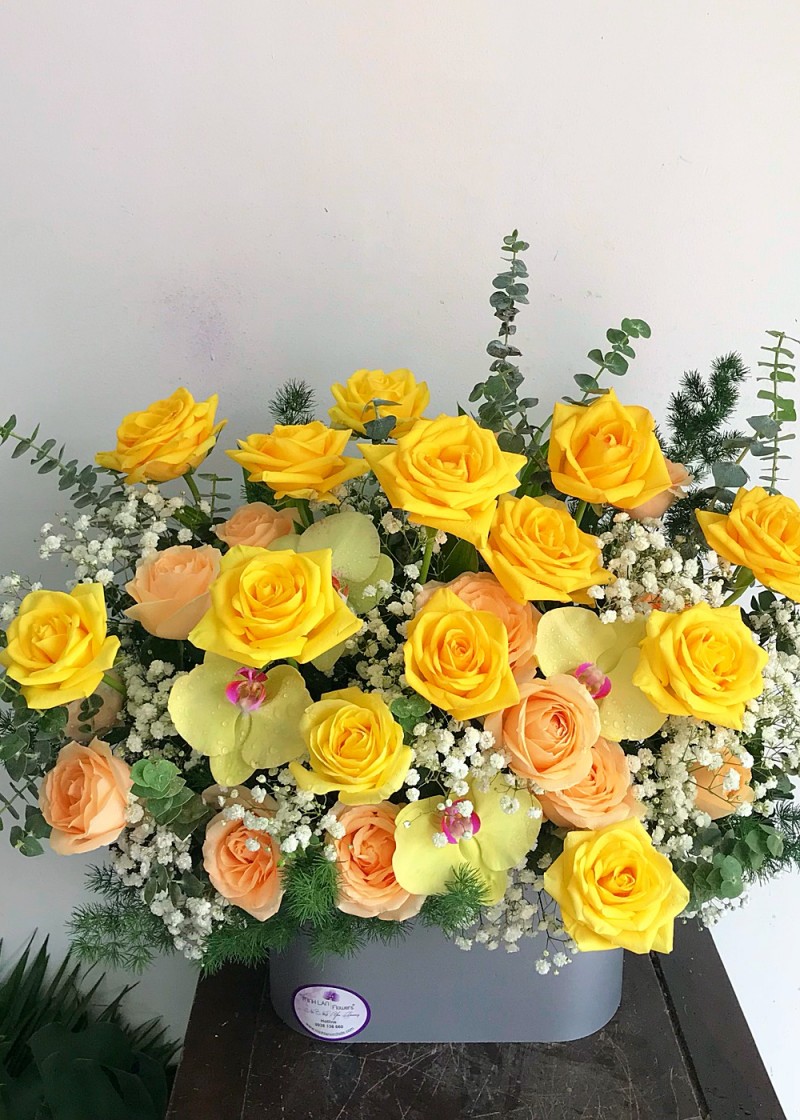 Hoa hồng và lan hồ điệp