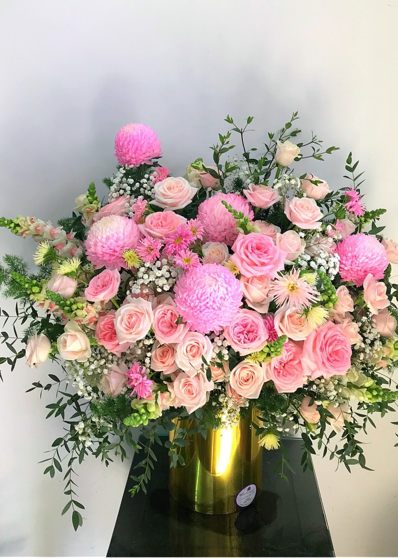 Hộp hoa sinh nhật tone hồng