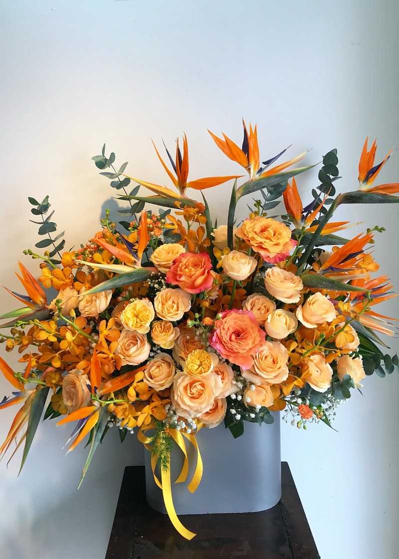 Hoa sinh nhật tone cam