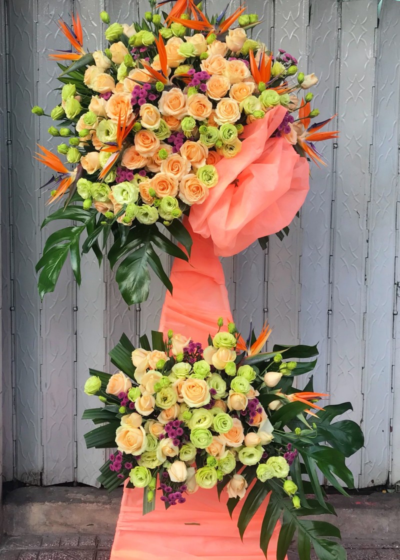 Kệ hoa chúc mừng 2 tầng